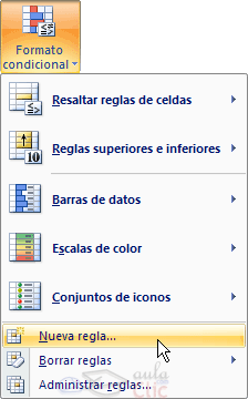 Men&uacute; formato condicional