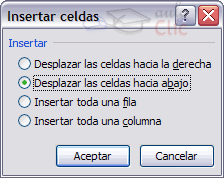 Insertar celdas