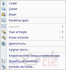 Menu contextual imagen