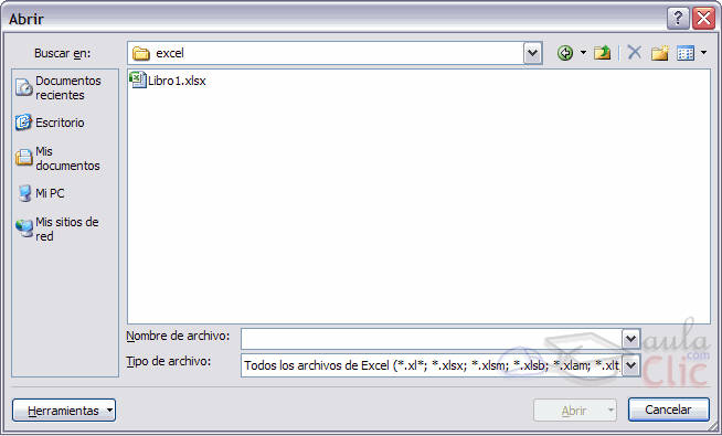 cuadro de di�logo abrir